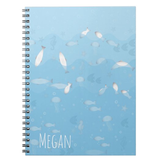 Blauwe Ocean Spiral notebook Notitieboek (Voorkant)