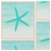 Blauwe Ocean Starfish Fabric Stof (Close Up)