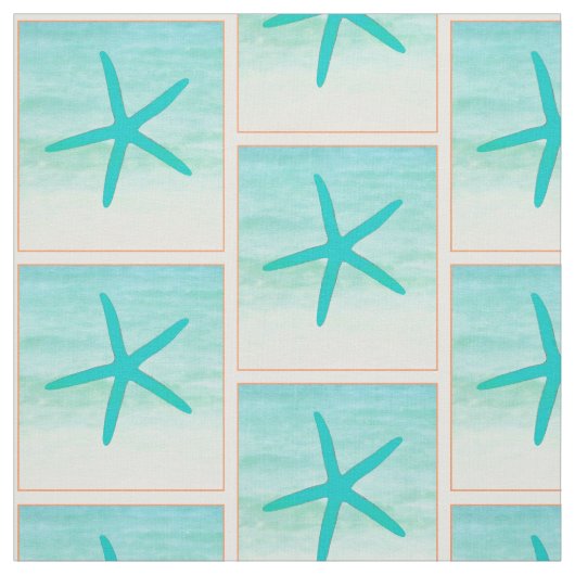 Blauwe Ocean Starfish Fabric Stof (Swatch)