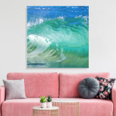 Blauwe Ocean Summer Beach Waves Canvas Afdruk (Insitu (Woonkamer))
