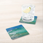 Blauwe Ocean Summer Beach Waves Kartonnen Onderzetters (Insitu)