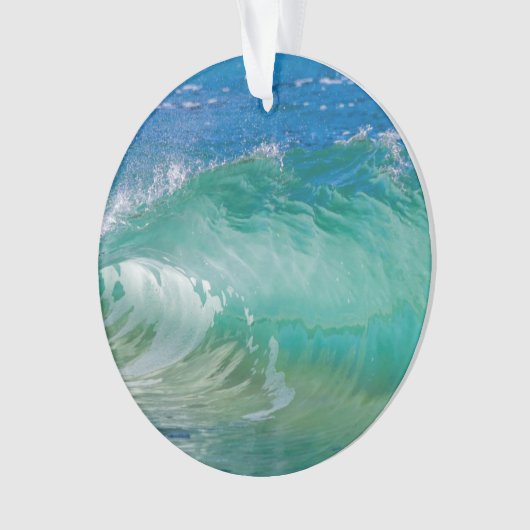 Blauwe Ocean Summer Beach Waves Ornament (voorkant)