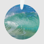 Blauwe Ocean Summer Beach Waves Ornament (voorkant)