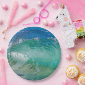 Blauwe Ocean Summer Beach Waves Papieren Bordje (Feest)
