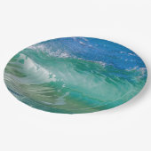 Blauwe Ocean Summer Beach Waves Papieren Bordje (Gekanteld)
