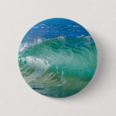 Blauwe Ocean Summer Beach Waves Ronde Button 5,7 Cm (Voorkant)