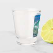 Blauwe Ocean Summer Beach Waves Shot Glas (Links)
