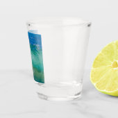 Blauwe Ocean Summer Beach Waves Shot Glas (Rechts)