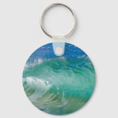 Blauwe Ocean Summer Beach Waves Sleutelhanger (Voorkant)