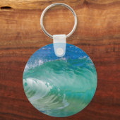 Blauwe Ocean Summer Beach Waves Sleutelhanger (Voorkant)