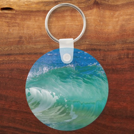 Blauwe Ocean Summer Beach Waves Sleutelhanger (Voorkant)