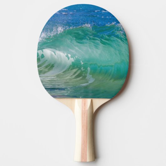 Blauwe Ocean Summer Beach Waves Tafeltennisbatje (Voorkant)