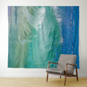 Blauwe Ocean Summer Beach Waves Wandkleed (In Situ (horizontaal))