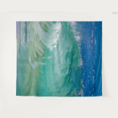 Blauwe Ocean Summer Beach Waves Wandkleed (Voorkant (horizontaal))