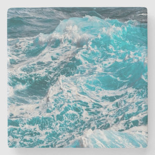 Blauwe Ocean Summer Waves Stenen Onderzetter