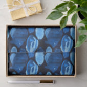 Blauwe Oceerif Waterverf Vispatroon Tissuepapier (Geschenk)