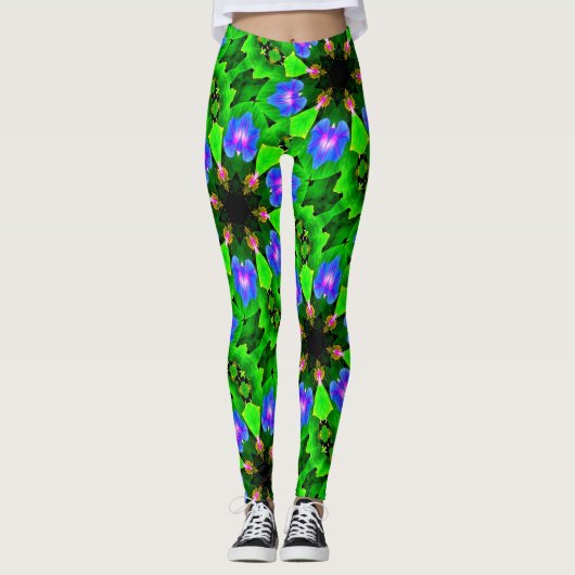blauwe ochtend groen leggings (Voorkant)