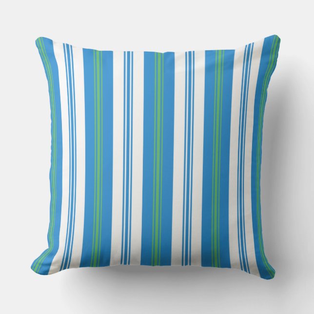Blauwe ochtend in glorie, deckstoel Stripe Pillow Kussen (Voorkant)