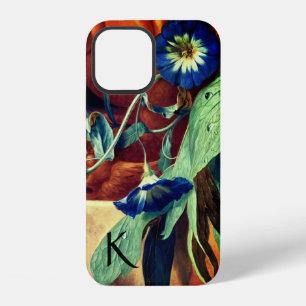 BLAUWE OCHTENDGLOREN FLORALE MONOGRAM iPhone 12 HOESJE