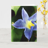 Blauwe ochtendgloren kaart (Gele Bloem)