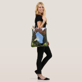 Blauwe ochtendglorie tote bag (Op model)