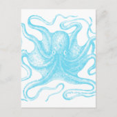 Blauwe octopus briefkaart (Voorkant)