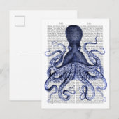 Blauwe octopus briefkaart (Voorkant / Achterkant)