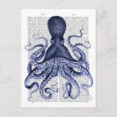 Blauwe octopus briefkaart (Voorkant)