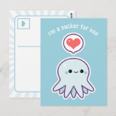 Blauwe octopus briefkaart (Voorkant / Achterkant)