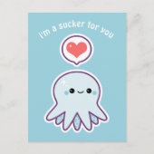 Blauwe octopus briefkaart (Voorkant)