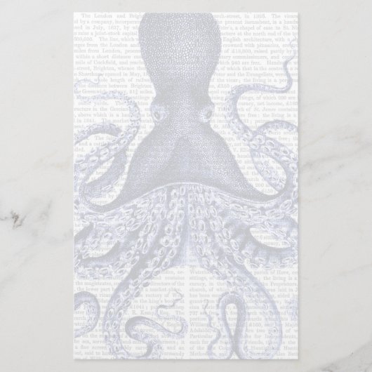 Blauwe octopus briefpapier (Voorkant)