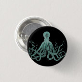 Blauwe octopus Button (Voorkant /achterkant)