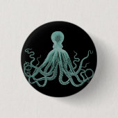 Blauwe octopus Button (Voorkant)