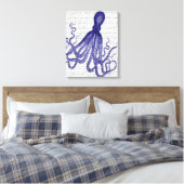 Blauwe octopus canvas afdruk (Insitu (Slaapkamer))