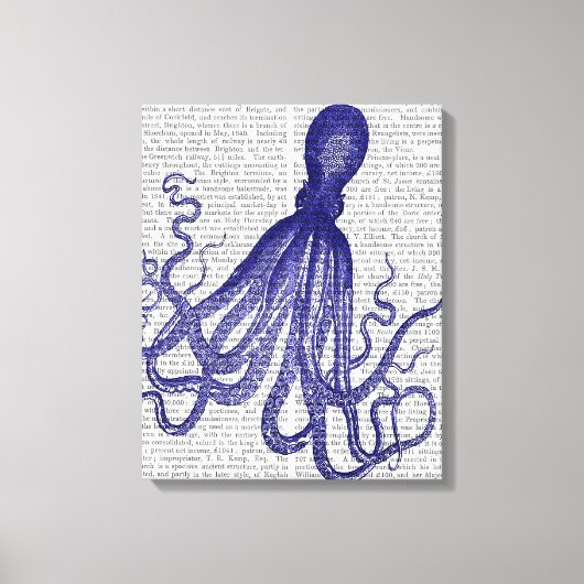 Blauwe octopus canvas afdruk (Voorkant)