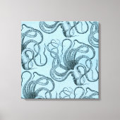 Blauwe octopus canvas afdruk (Voorkant)