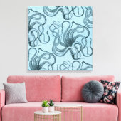 Blauwe octopus canvas afdruk (Insitu (Woonkamer))