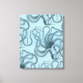 Blauwe octopus canvas afdruk (Voorkant)