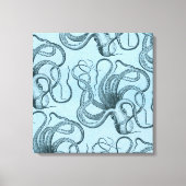 Blauwe octopus canvas afdruk (Voorkant)
