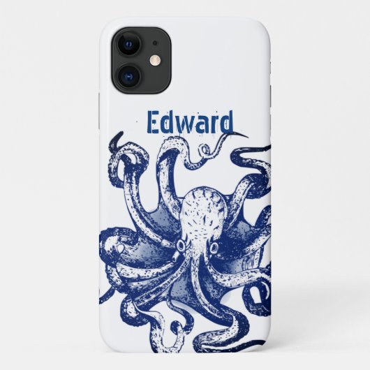 Blauwe octopus Case-Mate iPhone case (Achterkant)