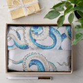 Blauwe octopus Comic Style Tissuepapier (Geschenk)