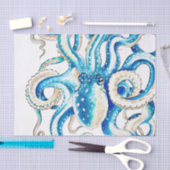 Blauwe octopus Comic Style Tissuepapier (Craft)