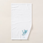 Blauwe Octopus Design Monogram Bad Handdoek (Handdoek)