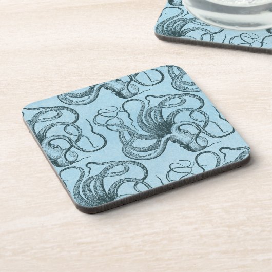 Blauwe octopus drankjes onderzetter (Linkerzijde)