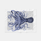 Blauwe octopus fleece deken (Voorkant (Horizontaal))