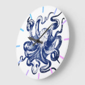 Blauwe octopus grote klok (Hoek)
