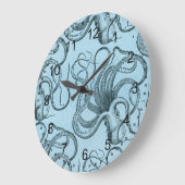 Blauwe octopus grote klok (Hoek)