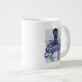 Blauwe octopus grote koffiekop (Voorkant rechts)
