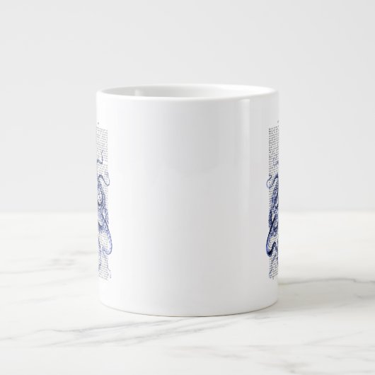 Blauwe octopus grote koffiekop (Voorkant)