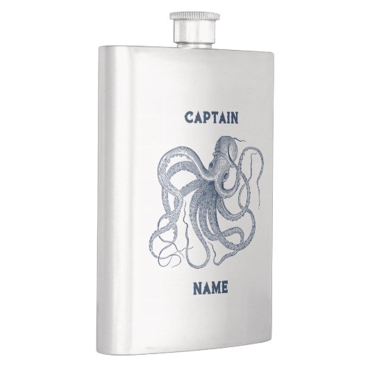 Blauwe octopus illustratie, aangepaste naam en kap flacon (Rechts)